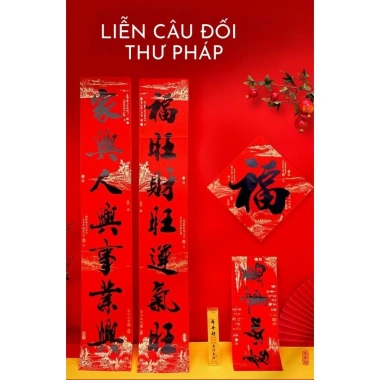 Câu Đối Thư Pháp Truyền Thống Trang Trí Tết - Keo Sẵn, Giá 68.000 VND, Giảm 20%