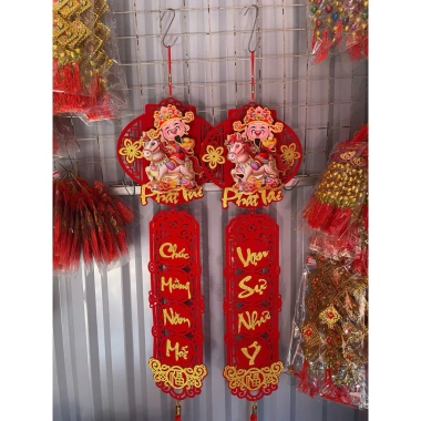 Câu đối treo cửa trang trí Tết - Hàng tốt loại 1, giá ưu đãi 59,490₫, phong thủy