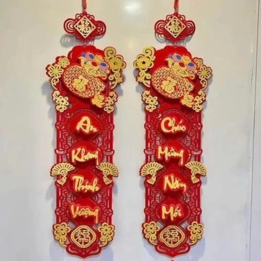 Câu đối treo cửa trang trí Tết - Hàng tốt loại 1, giá ưu đãi 59,490₫, phong thủy