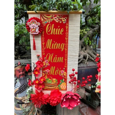 Câu đối xuân treo tường - Trang trí phòng Tết sang trọng, giá ưu đãi 174k