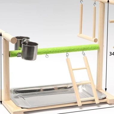 Cầu Đứng Bằng Gỗ Cho Vẹt - Giá Đỡ Vẹt An Toàn, Dễ Lắp Đặt, Kèm Phụ Kiện, 259.000 VND