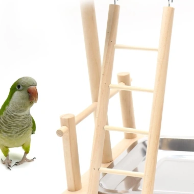Cầu Đứng Bằng Gỗ Cho Vẹt - Giá Đỡ Vẹt An Toàn, Dễ Lắp Đặt, Kèm Phụ Kiện, 259.000 VND
