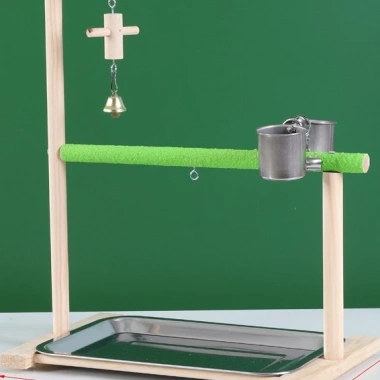 Cầu Đứng Bằng Gỗ Cho Vẹt - Giá Đỡ Vẹt An Toàn, Dễ Lắp Đặt, Kèm Phụ Kiện, 259.000 VND