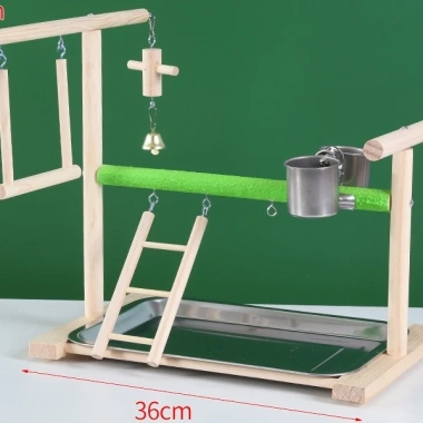 Cầu Đứng Bằng Gỗ Cho Vẹt - Giá Đỡ Vẹt An Toàn, Dễ Lắp Đặt, Kèm Phụ Kiện, 259.000 VND