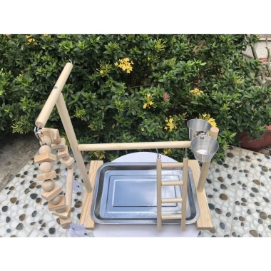 Cầu đứng gỗ cho chim và vẹt size nhỏ và trung 36,5x23x40cm - Giá ưu đãi 260.000₫