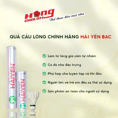 Cầu lông Hải Yến bạc ngắn HY24C Ống/6 - giá sỉ 165k, giảm còn 132k - chính hãng 5