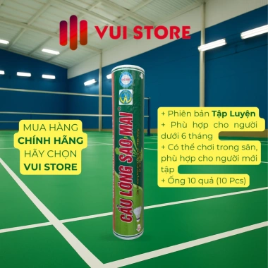 Cầu Sao Mai chính hãng thi đấu, màu xanh lá - cam, giá 150.000 VNĐ giảm 30.000