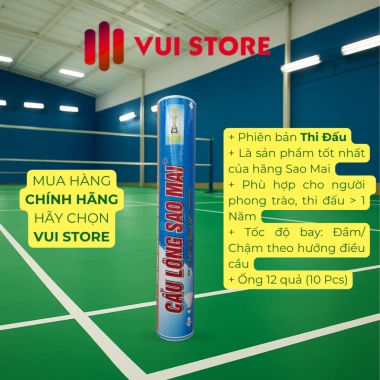 Cầu Sao Mai chính hãng thi đấu, màu xanh lá - cam, giá 150.000 VNĐ giảm 30.000