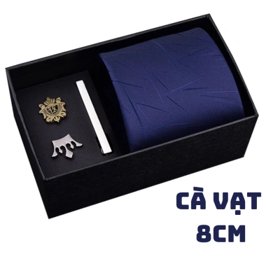 Cavat Nam Bản To 8cm - Set Cravat, Khăn Cài Vest, Kẹp Cà Vạt, Khuy Măng, Đóng Hộp 169.900₫