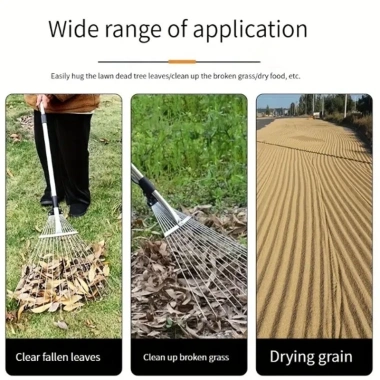 Cây Cào Cỏ Gấp Gọn Chổi Thép Đa Năng 15 Răng Điều Chỉnh Cao Thấp và Độ Rộng - Giá 49.000 VND 3 Cây Cào Cỏ Gấp Gọn Chổi Thép Đa Năng 15 Răng Điều Chỉnh Cao Thấp và Độ Rộng - Giá 49.000 VND 3