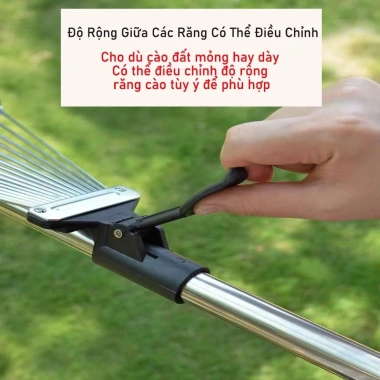 Cây Cào Cỏ Gấp Gọn Chổi Thép Đa Năng 15 Răng Điều Chỉnh Cao Thấp và Độ Rộng - Giá 49.000 VND