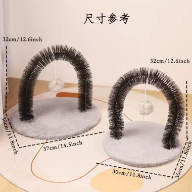 Cây cào mèo cong tự chơi vải nhung bền chắc không rụng lông dạng tròn oval cho mèo trong nhà giá 307.563 VND 3