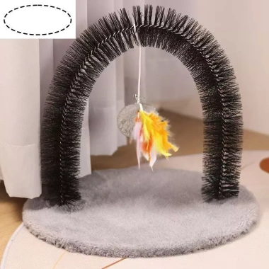 Cây cào mèo cong tự chơi vải nhung bền chắc không rụng lông dạng tròn oval cho mèo trong nhà giá 307.563 VND 9