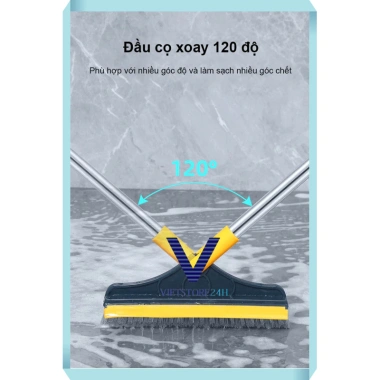 Cây chà sàn nhà tắm 2 in 1 đầu gạt nước đa năng xoay 120 độ thông minh 25.900₫