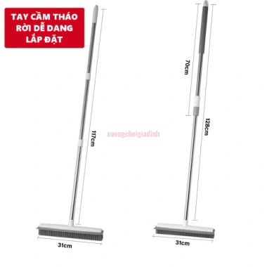 Cây Chà Sàn Silicon 2 trong 1 kèm Gạt Nước và Móc Treo Tường 31cm Giá Chỉ 160.000 VND