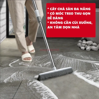 Cây Chà Sàn Silicon 2 trong 1 kèm Gạt Nước và Móc Treo Tường 31cm Giá Chỉ 160.000 VND