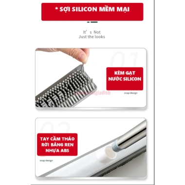 Cây Chà Sàn Silicon 2 trong 1 kèm Gạt Nước và Móc Treo Tường 31cm Giá Chỉ 160.000 VND
