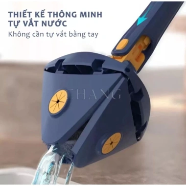 Cây chổi lau nhà đa năng hình tam giác tự vắt, xoay 360 độ - Giá chỉ 109.000₫