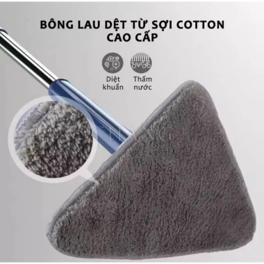 Cây chổi lau nhà đa năng hình tam giác tự vắt, xoay 360 độ - Giá chỉ 109.000₫