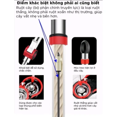 Cây chổi lau nhà xoay 360 độ 3.6.0 độ inox, gồm 1 thân, đầu bông, đầu xoay – Giá 195.000₫ 5