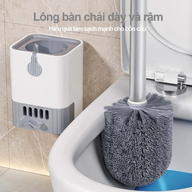 Cây Cọ Bồn Cầu Nhà Vệ Sinh 3 Trong 1 với Cốc Đựng & Dán Tường Giá Ưu Đãi