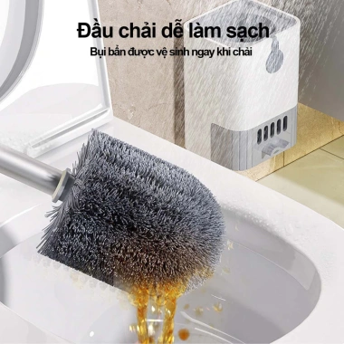 Cây Cọ Bồn Cầu Nhà Vệ Sinh 3 Trong 1 với Cốc Đựng & Dán Tường Giá Ưu Đãi