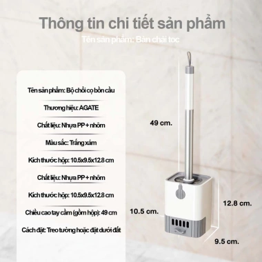 Cây Cọ Bồn Cầu Nhà Vệ Sinh 3 Trong 1 với Cốc Đựng & Dán Tường Giá Ưu Đãi