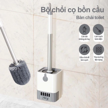 Cây Cọ Bồn Cầu Nhà Vệ Sinh 3 Trong 1 với Cốc Đựng & Dán Tường Giá Ưu Đãi