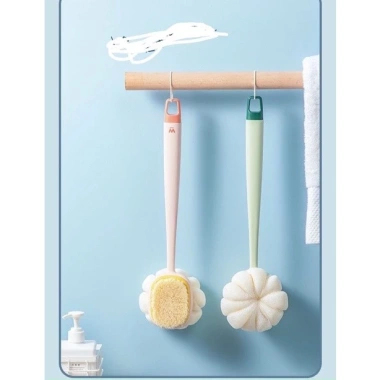 Cây Cọ Bông Tắm Chà Lưng + Bàn Chải - Giá 35k Free Ship, Tẩy Độ Nhờn, Thư Giãn