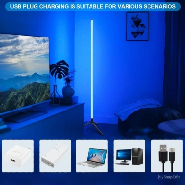 Cây đèn LED RGB 105cm nháy theo nhạc decor PC & Tivi điều khiển APP remote giá 249k