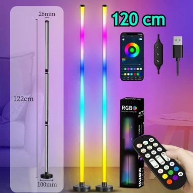 Cây đèn LED RGB 120cm nháy theo nhạc, điều khiển APP - Trang trí PC, TV, phòng