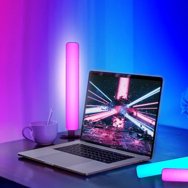 Cây Đèn LED RGB 33cm Trang Trí PC, Ô Tô & Phòng - Remote, Nhiều Nháy, Giá 28k