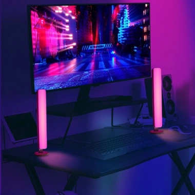 Cây Đèn LED RGB 33cm Trang Trí PC, Ô Tô & Phòng - Remote, Nhiều Nháy, Giá 28k
