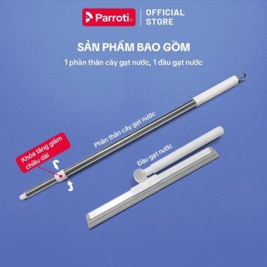 Cây gạt nước sàn Parroti Flat FT01 - Đầu silicon xoay 180 do, cán inox, giảm chiều dài, 149.000 VND 8