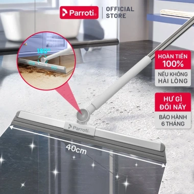 Cây gạt nước sàn Parroti Flat FT01 - Đầu silicon xoay 180 do, cán inox, giảm chiều dài, 149.000 VND 10