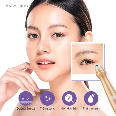 Cây lăn mắt Baby Bright 5hya Peptide Firming Eye Roller Serum 15ml: chống nhăn mắt, làm săn da, giá 99.000đ