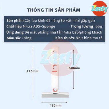Cây Lau Bàn Bếp Mini Tự Vắt Thông Minh - Bột Biển Siêu Thấm, Gập Gọn, Lau Sạch Nhanh, Giá 26.000 VND