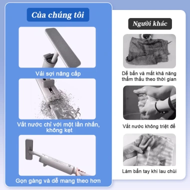 Cây lau bàn bếp tự vắt 2 miếng, gạt nước mini - Giao trong 24h, chỉ 139.000 VND