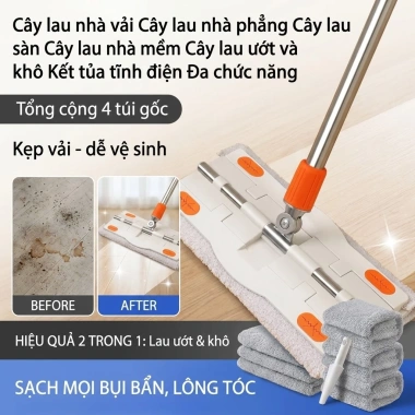 Cây lau bụi tĩnh điện đa năng, thay vải lau, giá 360.000 - sạch nhanh, tiện lợi cho gia đình
