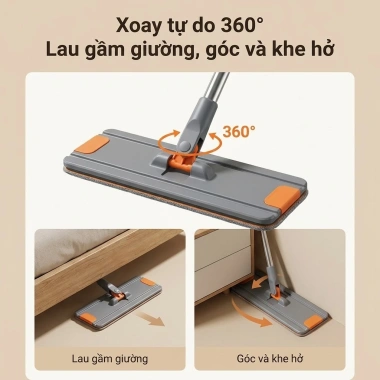 Cây lau bụi tĩnh điện đa năng, thay vải lau, giá 360.000 - sạch nhanh, tiện lợi cho gia đình