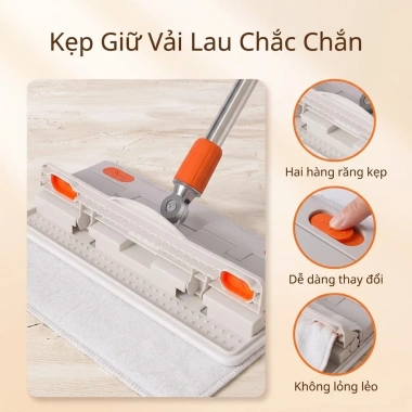 Cây lau bụi tĩnh điện đa năng, thay vải lau, giá 360.000 - sạch nhanh, tiện lợi cho gia đình