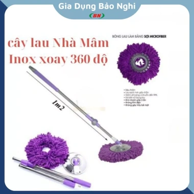 Cây lau nhà 360 độ inox cao cấp, phụ kiện cho thùng lau 360 độ, giá 34.300 VND 2