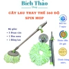 Cây lau nhà 360 độ Spin Mop điều chỉnh độ dài 90-130cm, chỉ 35.000₫
