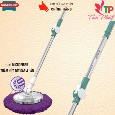 Cây lau nhà 360 độ Sunhouse mâm inox nhựa - hàng chính hãng, giảm giá 145k