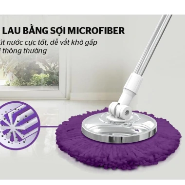 Cây lau nhà 360 độ Sunhouse mâm inox nhựa - hàng chính hãng, giảm giá 145k