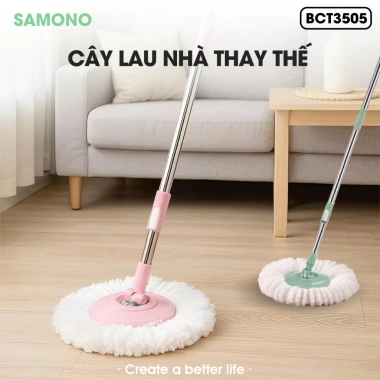 Cây Lau Nhà 360 độ xoay tay BonboxBCT3.505 kèm bông tròn thông minh, giá chỉ 159.000₫