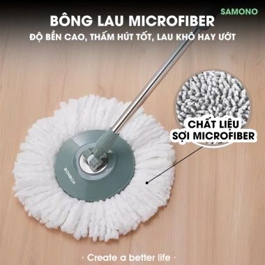 Cây Lau Nhà 360 độ xoay tay BonboxBCT3.505 kèm bông tròn thông minh, giá chỉ 159.000₫ 4 Cây Lau Nhà 360 độ xoay tay BonboxBCT3.505 kèm bông tròn thông minh, giá chỉ 159.000₫ 4