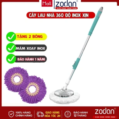 Cây Lau Nhà 360° Thân Inox Xoay Linh Hoạt - Thay Thế Mâm Inox Cao Cấp, Giao Sau Tết 79k 6