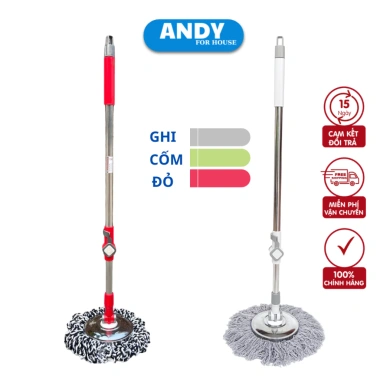 Cây lau nhà 360° tự vắt TOMAS AC012 - Cán chổi thông minh, giá 220k