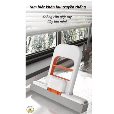 Cây Lau Nhà Bếp Mini Tự Vắt Homee.cok - Đầu Bọt Biển Siêu Thấm, Lau Nhanh Không Vệt, Gọn Nhẹ, Giá 29.000đ 2